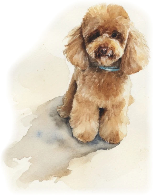 Acuarela del perrito de Manuel y Lorena